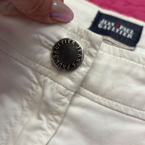 Jean Paul Gaultier white   Pants with Floral Accents, size 28 - Picture 5 of 11